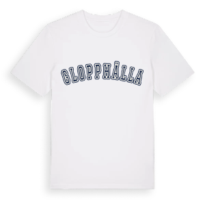 Glopphälla college t-shirt – ekologisk bomull t-shirt från Pinshirt