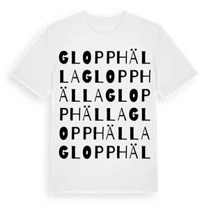 Glopphälla ordlek t-shirt – ekologisk bomull t-shirt från Pinshirt