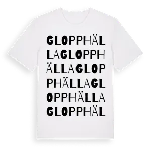 Glopphälla ordlek t-shirt – ekologisk bomull t-shirt från Pinshirt