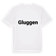 White t-shirt med Gluggen fetstil t-shirt