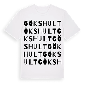 Gökshult ordlek t-shirt – ekologisk bomull t-shirt från Pinshirt