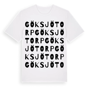 Göksjötorp ordlek t-shirt – ekologisk bomull t-shirt från Pinshirt