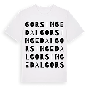 Gorsingedal ordlek t-shirt – ekologisk bomull t-shirt från Pinshirt