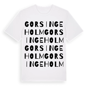 Gorsingeholm ordlek t-shirt – ekologisk bomull t-shirt från Pinshirt
