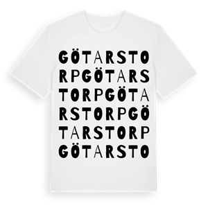 Götarstorp ordlek t-shirt – ekologisk bomull t-shirt från Pinshirt