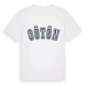 Götön college t-shirt – ekologisk bomull t-shirt från Pinshirt
