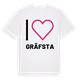 White t-shirt med Jag älskar Gräfsta t-shirt stort tryck
