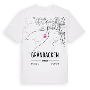 Granbacken karta t-shirt – ekologisk bomull t-shirt från Pinshirt