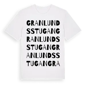 Granlundsstugan ordlek t-shirt – ekologisk bomull t-shirt från Pinshirt