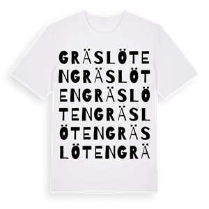 Gräslöten ordlek t-shirt – ekologisk bomull t-shirt från Pinshirt
