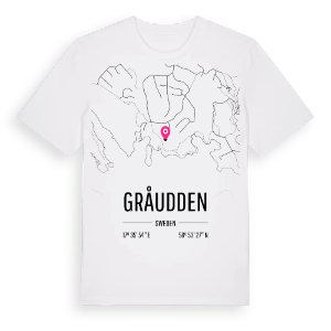 Gråudden karta t-shirt – ekologisk bomull t-shirt från Pinshirt