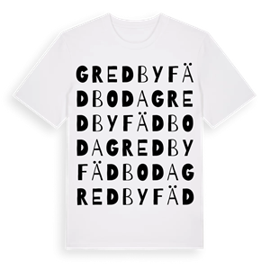 Gredby fädboda ordlek t-shirt – ekologisk bomull t-shirt från Pinshirt