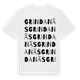 White t-shirt med Grindanäs ordlek t-shirt