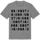 Mid Heather Gray t-shirt med Grindstugan ordlek t-shirt