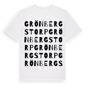 Grönbergstorp ordlek t-shirt – ekologisk bomull t-shirt från Pinshirt