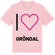 Pink Cotton t-shirt med Jag älskar Gröndal t-shirt stort tryck