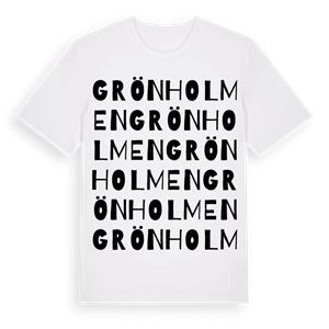 Grönholmen ordlek t-shirt – ekologisk bomull t-shirt från Pinshirt