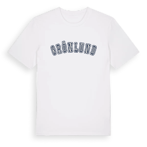 Grönlund college t-shirt – ekologisk bomull t-shirt från Pinshirt