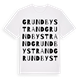 White t-shirt med Grundby strand ordlek t-shirt