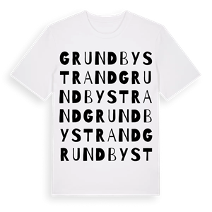 Grundby strand ordlek t-shirt – ekologisk bomull t-shirt från Pinshirt