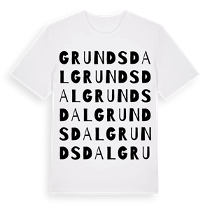 Grundsdal ordlek t-shirt – ekologisk bomull t-shirt från Pinshirt