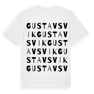 Gustavsvik ordlek t-shirt – ekologisk bomull t-shirt från Pinshirt