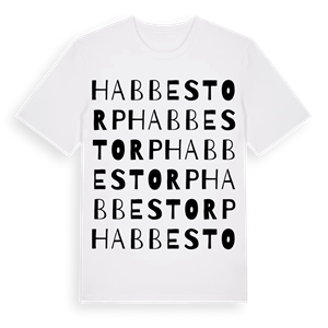 Habbestorp ordlek t-shirt – ekologisk bomull t-shirt från Pinshirt