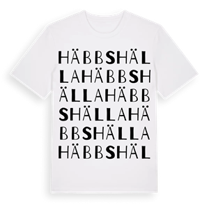 Häbbshälla ordlek t-shirt – ekologisk bomull t-shirt från Pinshirt