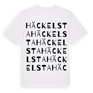 Häckelsta ordlek t-shirt – ekologisk bomull t-shirt från Pinshirt