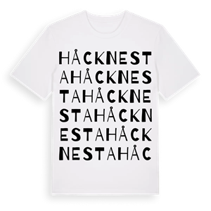 Håcknesta ordlek t-shirt – ekologisk bomull t-shirt från Pinshirt