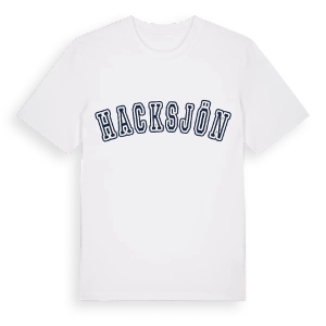 Hacksjön college t-shirt – ekologisk bomull t-shirt från Pinshirt
