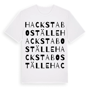 Hacksta boställe ordlek t-shirt – ekologisk bomull t-shirt från Pinshirt