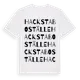 White t-shirt med Hacksta Boställe ordlek t-shirt
