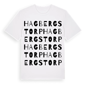 Hagbergstorp ordlek t-shirt – ekologisk bomull t-shirt från Pinshirt