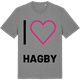 Mid Heather Gray t-shirt med Jag älskar Hagby t-shirt stort tryck