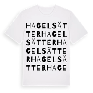 Hagelsätter ordlek t-shirt – ekologisk bomull t-shirt från Pinshirt