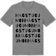 Mid Heather Gray t-shirt med Hagstugumon ordlek t-shirt