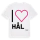 White t-shirt med Jag älskar Hål t-shirt stort tryck