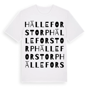 Hälleforstorp ordlek t-shirt – ekologisk bomull t-shirt från Pinshirt