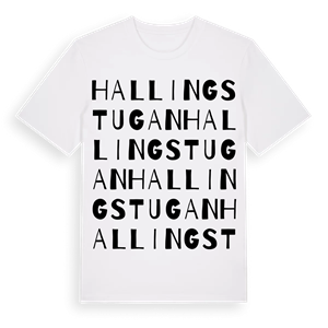 Hallingstugan ordlek t-shirt – ekologisk bomull t-shirt från Pinshirt