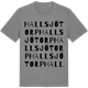 Mid Heather Gray t-shirt med Hallsjötorp ordlek t-shirt