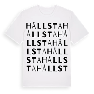 Hållsta ordlek t-shirt – ekologisk bomull t-shirt från Pinshirt