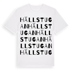 Hällstugan ordlek t-shirt – ekologisk bomull t-shirt från Pinshirt