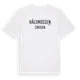 White t-shirt med Hålsmossen i Sverige t-shirt
