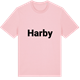 Pink Cotton t-shirt med Harby fetstil t-shirt