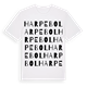 White t-shirt med Harpebol ordlek t-shirt