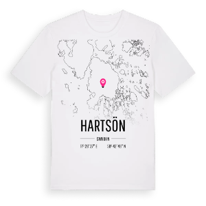 Hartsön karta t-shirt – ekologisk bomull t-shirt från Pinshirt