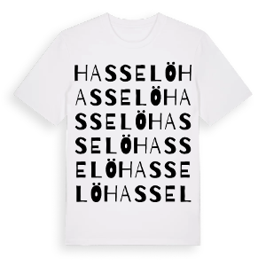 Hasselö ordlek t-shirt – ekologisk bomull t-shirt från Pinshirt