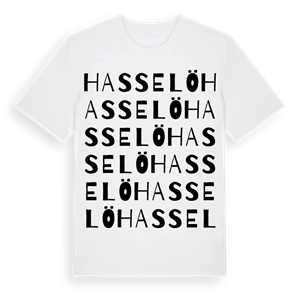 Hasselö ordlek t-shirt – ekologisk bomull t-shirt från Pinshirt