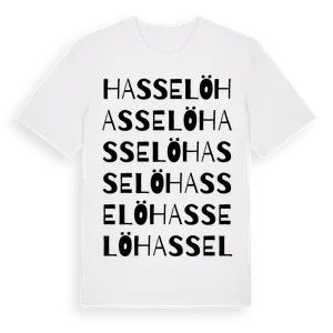 Hasselö ordlek t-shirt – ekologisk bomull t-shirt från Pinshirt
